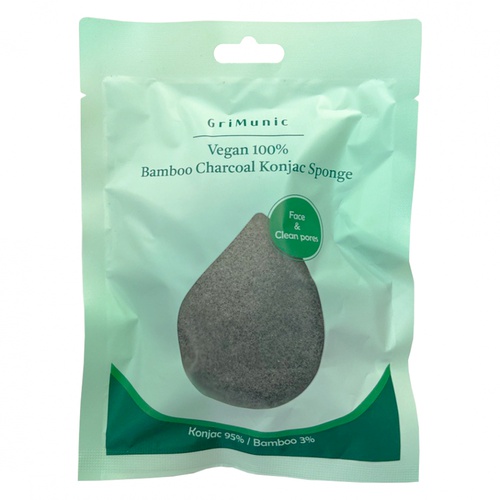 GriMunic Vegan 100% Bamboo Charcoal Konjac Sponge