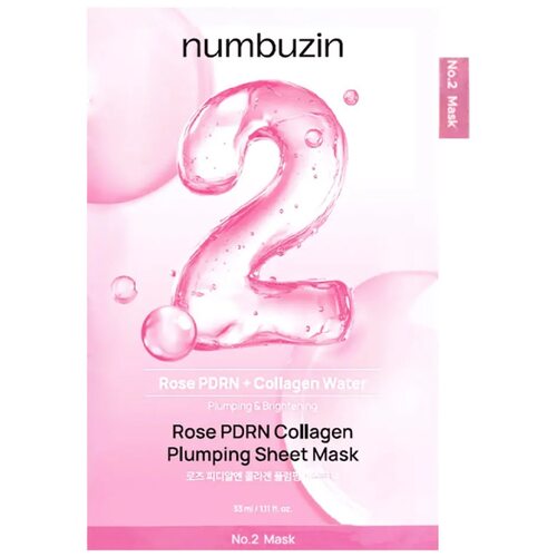 Numbuzin No.2 Rose PDRN Collagen Plumping Sheet Mask