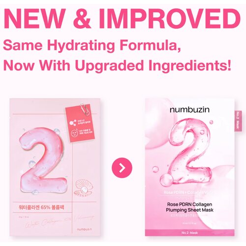 Numbuzin No.2 Rose PDRN Collagen Plumping Sheet Mask