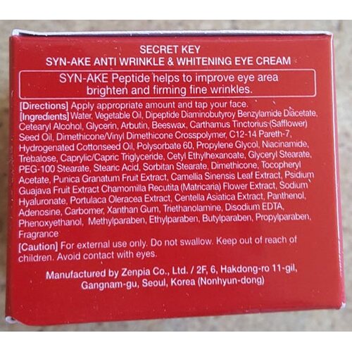 Secret Key SYN-AKE Anti Wrinkle & Whitening Eye Cream